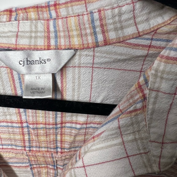 Cj Banks Women’s Plaid Button Down Top - Picture 6 of 6